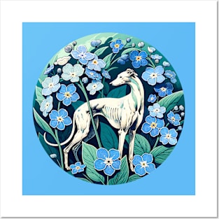 Forget Me Not Greyhound Posters and Art